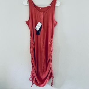 Mitilly Coral Pink Button Up Slinky Dress Size XL